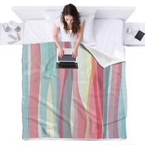 Seamless Colorful Striped Wave Background Blankets 66106722