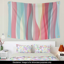 Seamless Colorful Striped Wave Background Wall Art 66106722