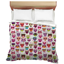 Seamless Colourfull Owl Pattern For Kids In Vector Bedding 43172385