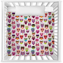 Seamless Colourfull Owl Pattern For Kids In Vector Nursery Decor 43172385