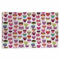 Seamless Colourfull Owl Pattern For Kids In Vector Rugs 43172385
