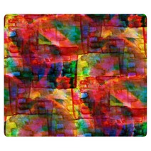 Seamless Cubism Red, Green, Yellow Abstract Art Picasso Texture Rugs 51682196
