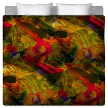 Seamless Cubism Yellow, Red Abstract Art Picasso Texture Waterco Bedding 51682207