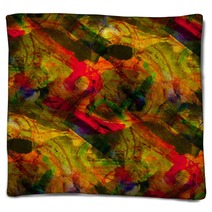 Seamless Cubism Yellow, Red Abstract Art Picasso Texture Waterco Blankets 51682207