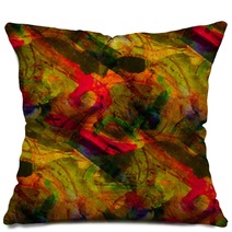 Seamless Cubism Yellow, Red Abstract Art Picasso Texture Waterco Pillows 51682207