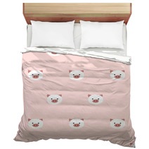 Seamless Cute Piggy Pattern Bedding 90278186