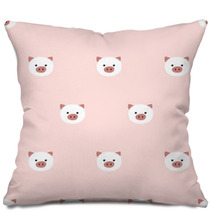 Seamless Cute Piggy Pattern Pillows 90278186