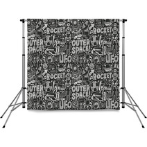Seamless Doodle Space Pattern Backdrops 65578799