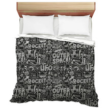 Seamless Doodle Space Pattern Bedding 65578799
