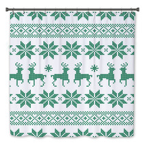 Seamless Dots Pattern Norwegian Style Green/White Bath Decor 45515392