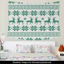 Seamless Dots Pattern Norwegian Style Green/White Wall Art 45515392