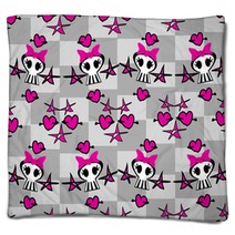 Seamless Emo Skulls Pattern Blankets 51270760