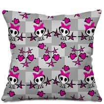 Seamless Emo Skulls Pattern Pillows 51270760