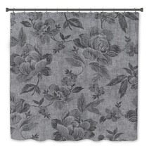 Seamless Fabric With Floral Motives Bath Decor 132418366