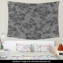 Seamless Fabric With Floral Motives Wall Art 132418366