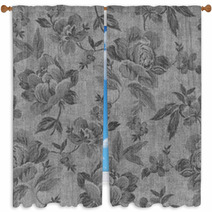 Seamless Fabric With Floral Motives Window Curtains 132418366