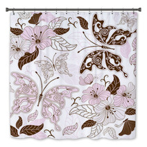 Seamless Floral Pattern Bath Decor 38863132