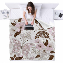 Seamless Floral Pattern Blankets 38863132