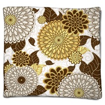 Seamless Floral Pattern Blankets 46232398