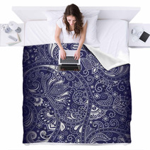 Seamless Floral Pattern Blankets 49474705