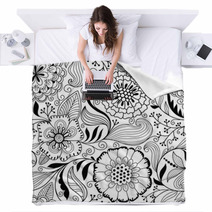Seamless Floral Pattern Blankets 54217372