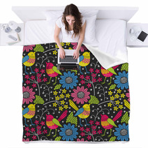 Seamless Floral Pattern Blankets 59979104