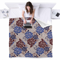 Seamless Floral Pattern Blankets 63408080