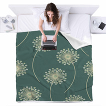Seamless Floral Pattern -  Vector Illustration Blankets 49035292