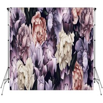 Seamless Floral Pattern With Flowers Watercolor Backdrops 301621818