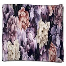 Seamless Floral Pattern With Flowers Watercolor Blankets 301621818