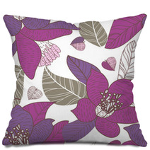 Seamless Floral Texture Pillows 46963251