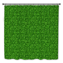 Seamless Green Grass Vector Pattern Bath Decor 113894194