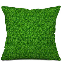 Seamless Green Grass Vector Pattern Pillows 113894194