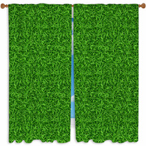 Seamless Green Grass Vector Pattern Window Curtains 113894194
