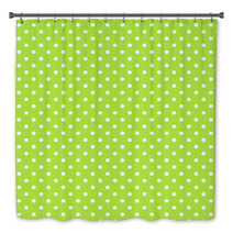 Seamless Green Polka Dot Background Bath Decor 65120631