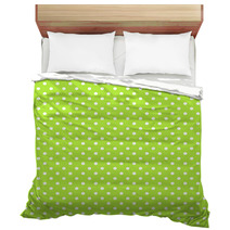 Seamless Green Polka Dot Background Bedding 65120631