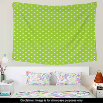 Seamless Green Polka Dot Background Wall Art 65120631