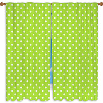 Seamless Green Polka Dot Background Window Curtains 65120631