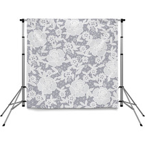 Seamless Grey Abstract Floral Background Backdrops 60327860