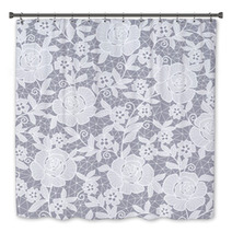 Seamless Grey Abstract Floral Background Bath Decor 60327860