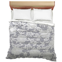 Seamless Grey Abstract Floral Background Bedding 60327860