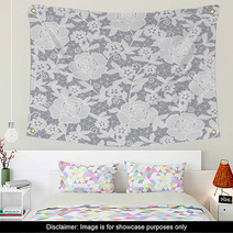 Seamless Grey Abstract Floral Background Wall Art 60327860