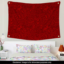 Seamless Grunge Red Texture Vector Background Wall Art 59061002