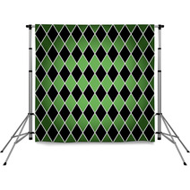 Seamless Harlequin Pattern green And Black Backdrops 42661519