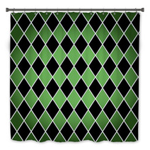 Seamless Harlequin Pattern green And Black Bath Decor 42661519