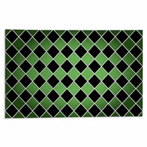 Seamless Harlequin Pattern green And Black Rugs 42661519