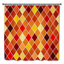 Seamless Harlequin Pattern orange And Red Tones Bath Decor 42661518