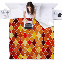 Seamless Harlequin Pattern orange And Red Tones Blankets 42661518