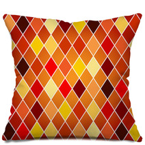 Seamless Harlequin Pattern orange And Red Tones Pillows 42661518