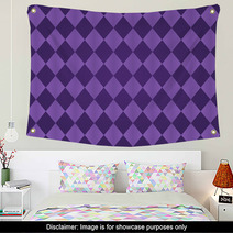 Seamless Harlequin Pattern purple Wall Art 60668141
